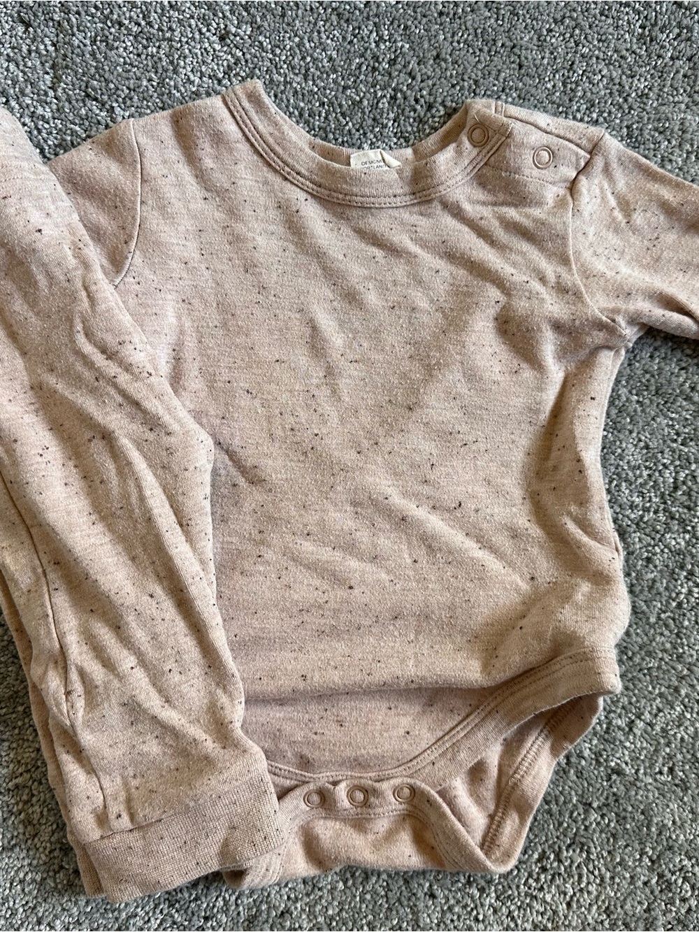 Beige and Brown Speckled Baby Bodysuit Set